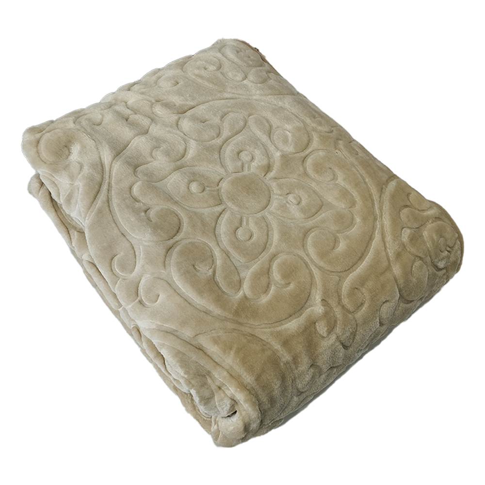 پتو گلبافت یک نفره کرمی