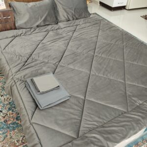 سرویس روتختی مخمل کالیفرنیا طوسی تیره