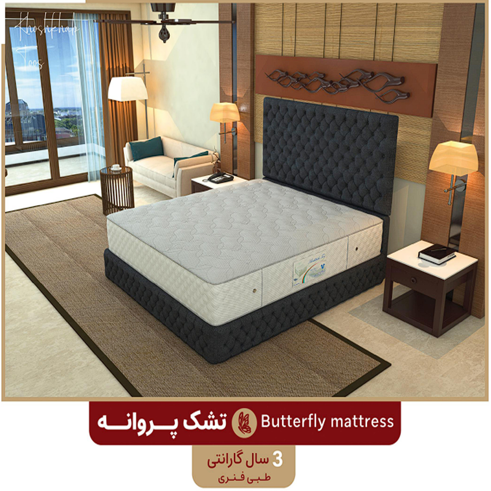 Untitled-1 تشک طبی فنری های میکرو توس مدل پروانه با پارچه پفکی و دوام بالا