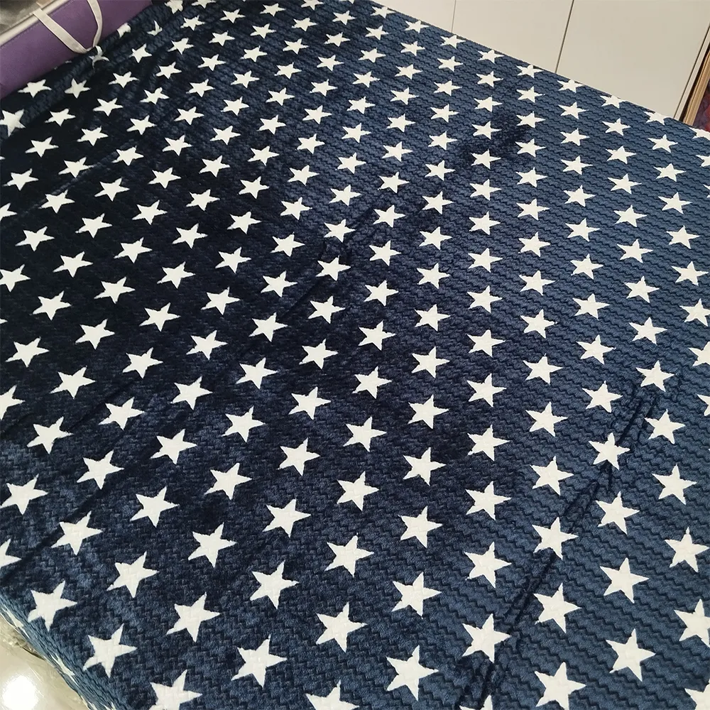 پتو ژله ای دو نفره ستاره رنگ سرمه ای