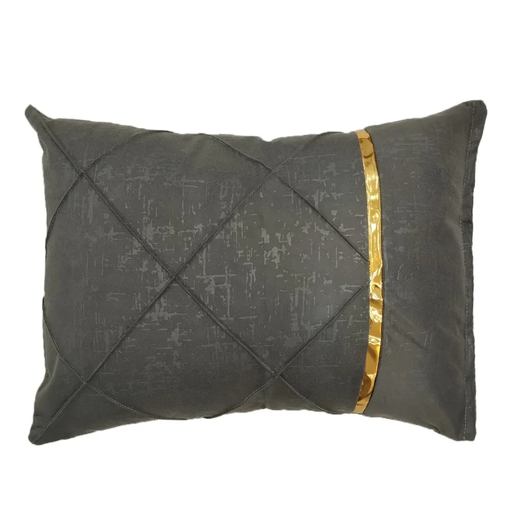 روبالشتی پارچه مبلی نوار دوزی رنگ طوسی پر رنگ