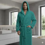 حوله تن پوش ابریشمی گلبرگ رنگ سبز آبی