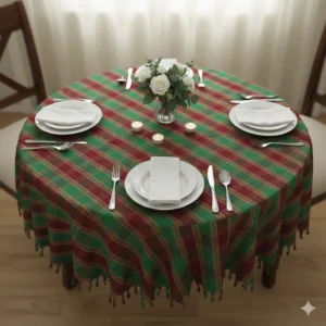 رومیزی نخی ریشه دار طرح سوم