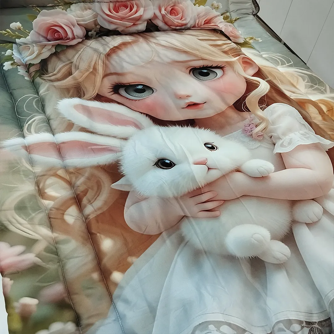 روتختی سه بعدی عروسکی طرح دخترک و خرگوش